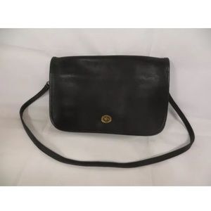 Vintage Coach Black Leather Crossbody 1970’s